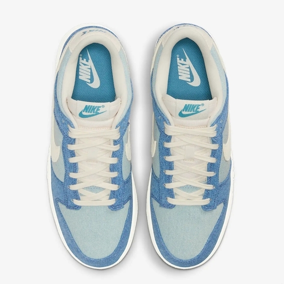 Bling Nike Dunk Low Denim Women's Sneakers Shoes Customized With Crystals Blue - Picture 4 of 6